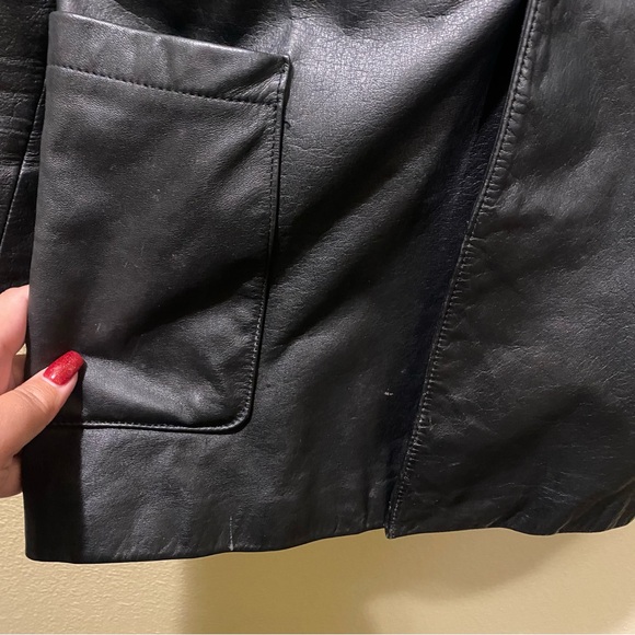 Men’s XL Fingerhut Fashions Black Leather Button Front Jacket - Picture 9 of 16